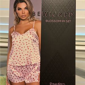 BeWicked Blossom PJ Set - Pink and Red